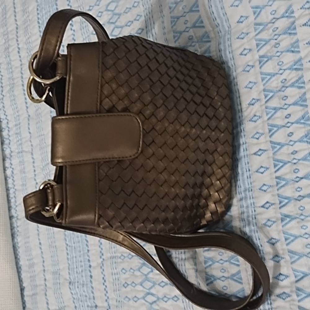 Bronze vegan leather Evan-Picone purse